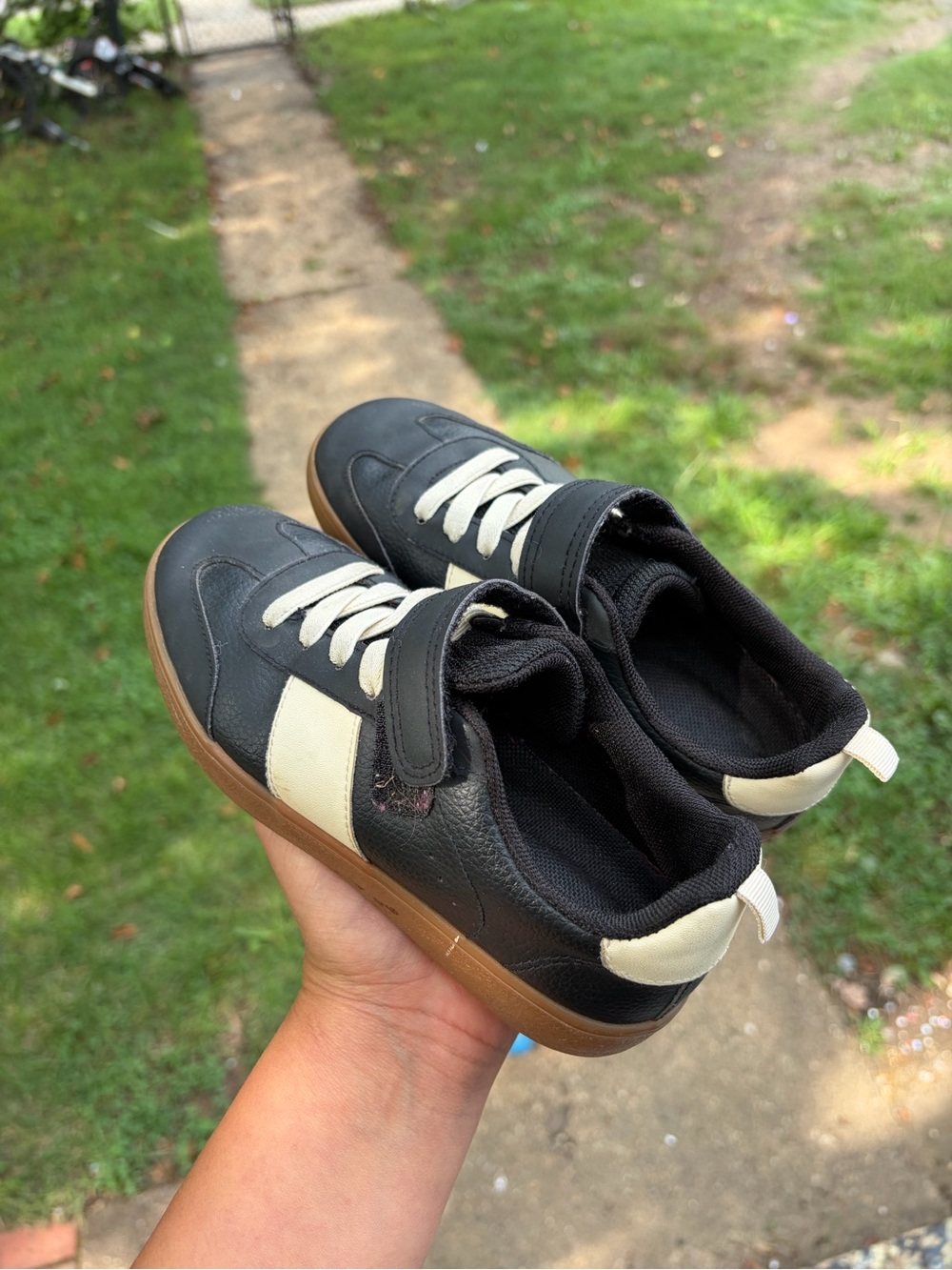 H&M Black and Cream Kids Sneaker with Gum Sole